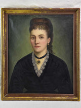 Antique French portrait of a lady 24¾" x 29¼"
