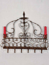 Vintage Handmade Wrought Iron Utensil Rack