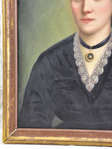 Antique French portrait of a lady 24¾" x 29¼"