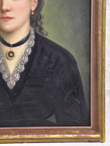 Antique French portrait of a lady 24¾" x 29¼"