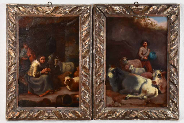 Rustic 18th-century Neapolitan Art on Canvas