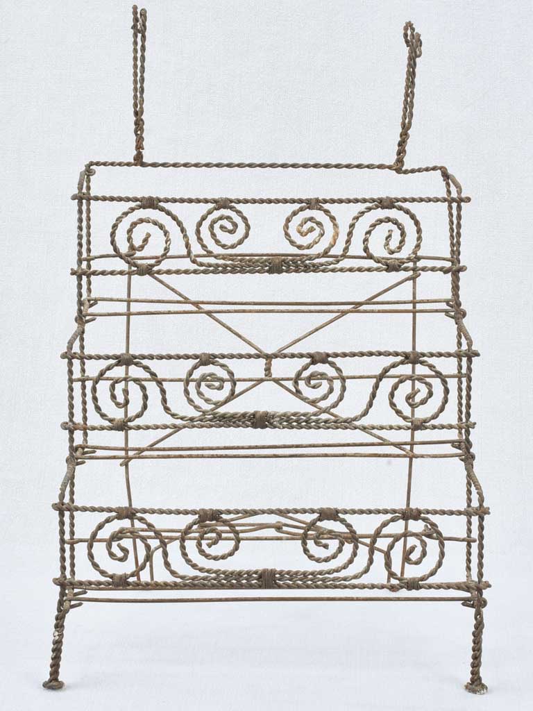 Antique wire spice rack with patina