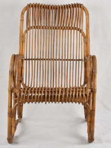 Pair of large rattan armchairs - Italian 1950s
