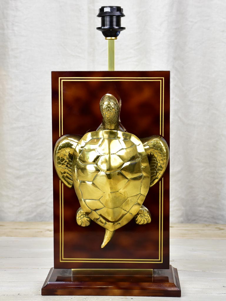 1970's stylish lacquered lamp with turtle