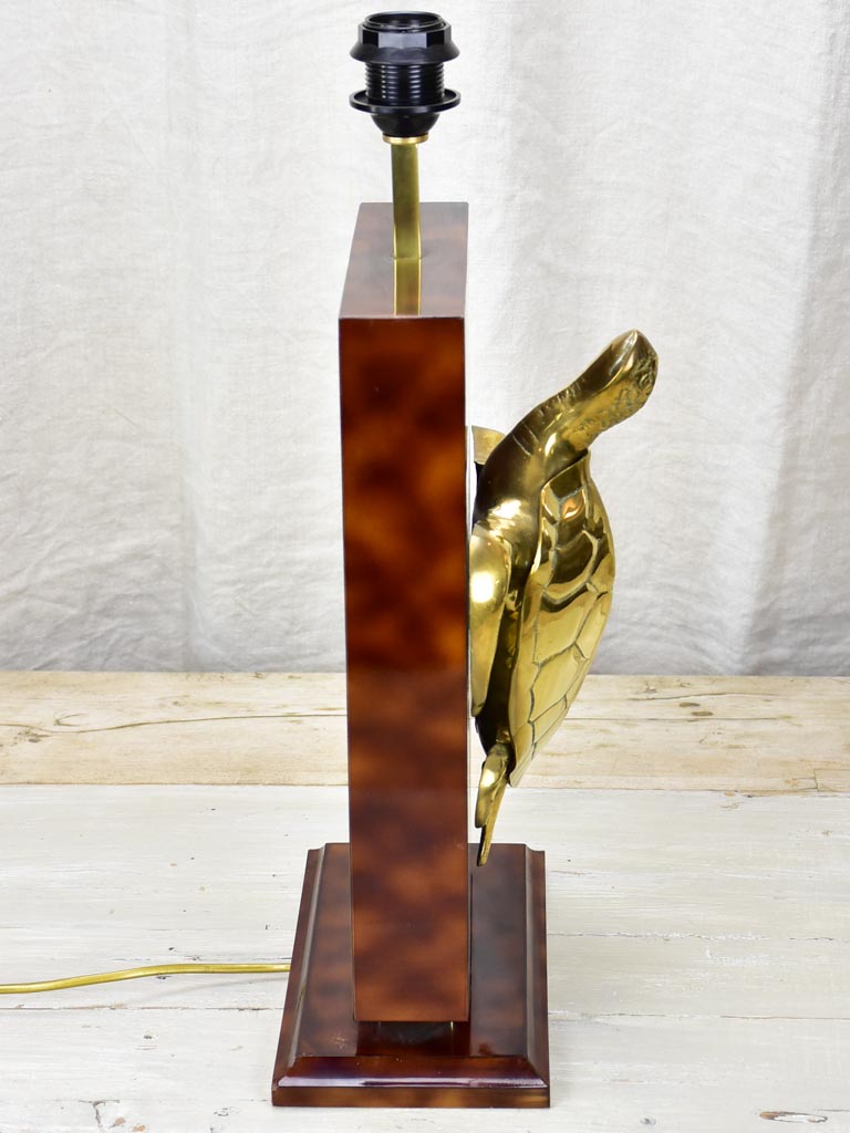 Retro 70's brass turtle lamp base