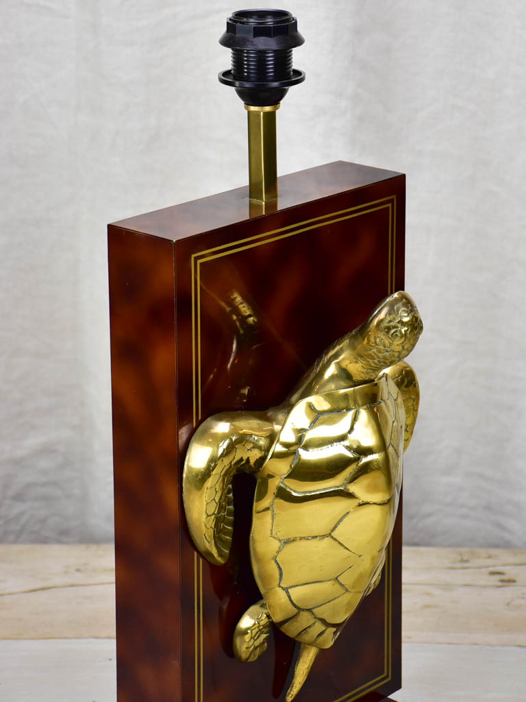 Aged Le Dauphin turtle detail lamp