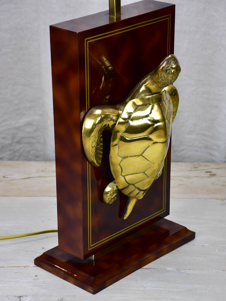 Nostalgic lacquer and brass turtle lamp