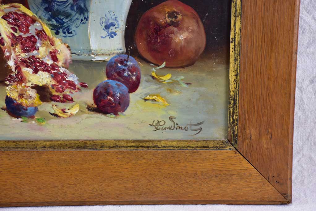 Pair of large antique French still life paintings - oil on canvas 32" x 28"