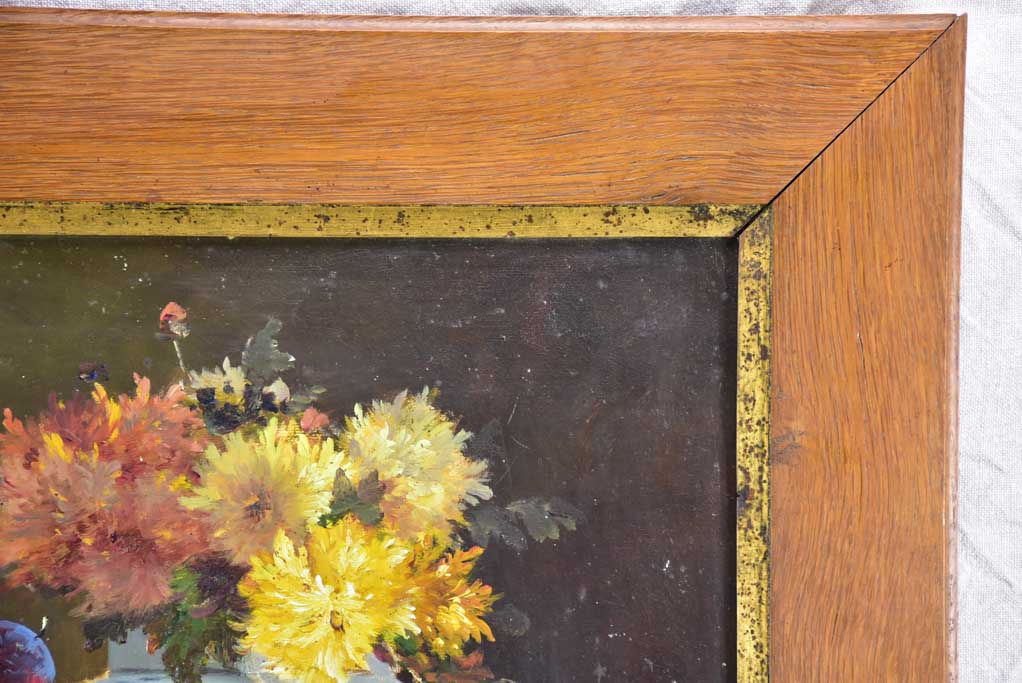 Pair of large antique French still life paintings - oil on canvas 32" x 28"