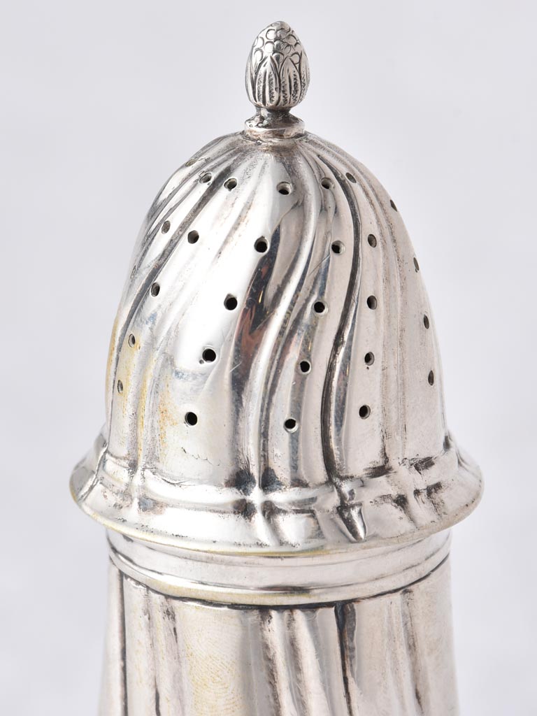 18th-Century French Poinçon Silver Sugar shaker - spiral 6¾"