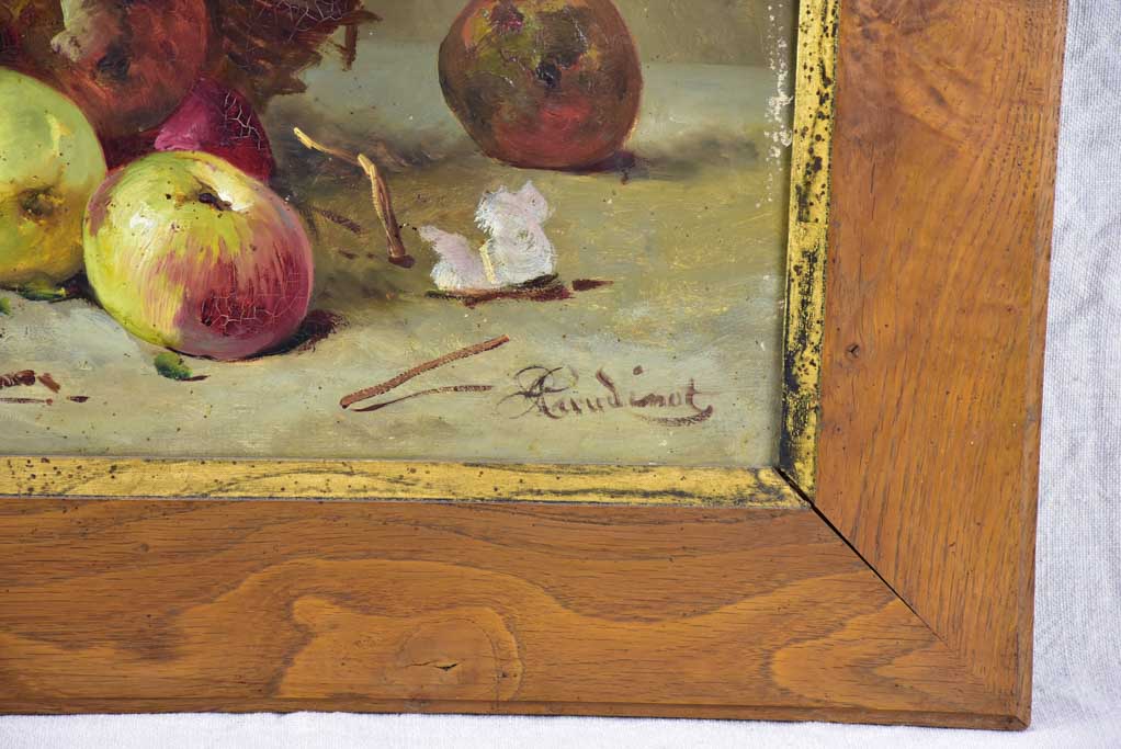 Pair of large antique French still life paintings - oil on canvas 32" x 28"