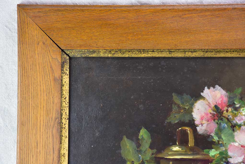 Pair of large antique French still life paintings - oil on canvas 32" x 28"
