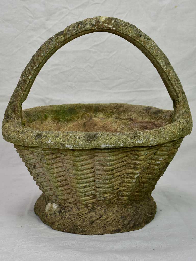 Vintage French garden planter / flower pot basket 17"