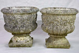 Pair of vintage French planters - reconstituted stone 15"