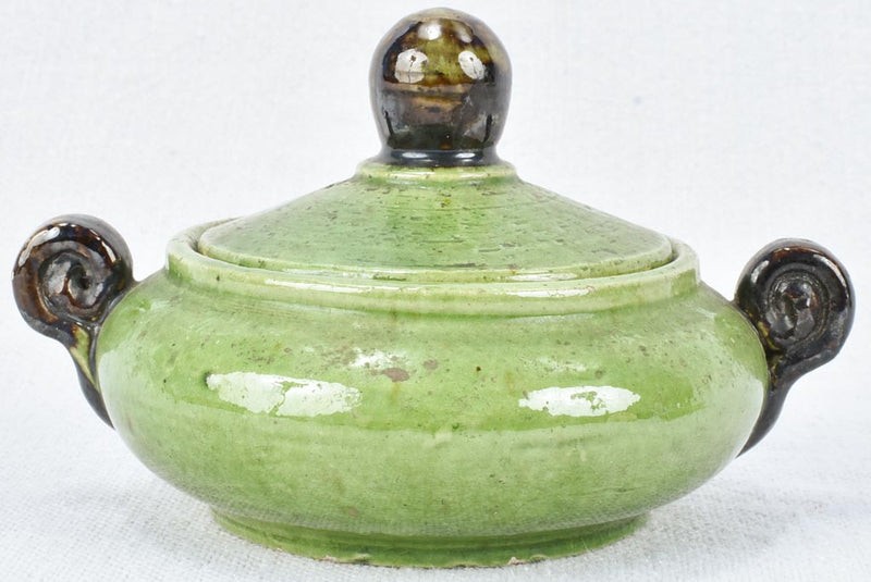 Sugar bowl and plate with long handle - Dieulefit