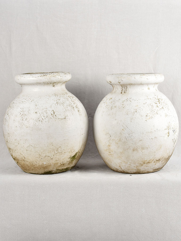 Pair of Willy Guhl 'olive' round planters 24¾"