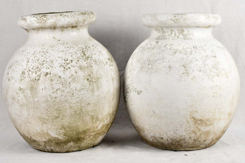 Pair of Willy Guhl 'olive' round planters 24¾"