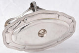 Elegant Poinçon Silver Sauce Boat with Service Tray