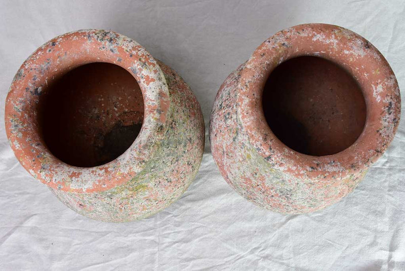 Pair of vintage terracotta pots from Albi 20"