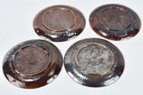 Six brown bowls and four plates - vintage