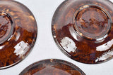 Six brown bowls and four plates - vintage