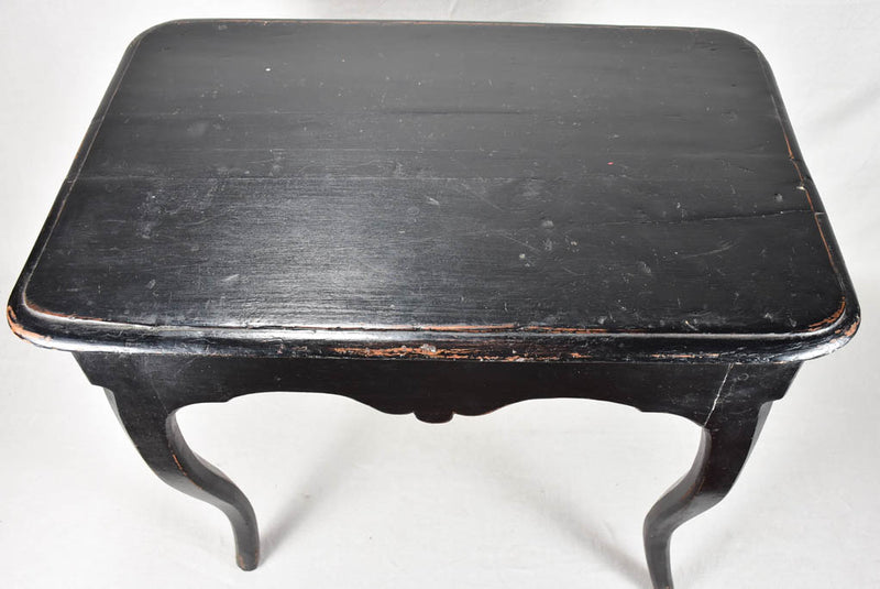 18th-century Louis XV desk with side drawer and black paint finish
