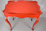 Louis XV table with side draw and red paint finish