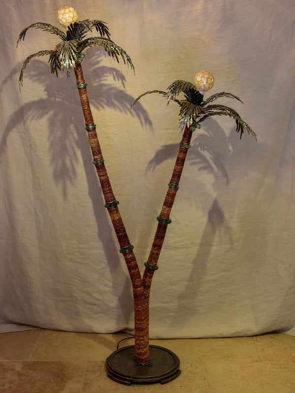 Vintage Metal Date Palm Floor Lamp