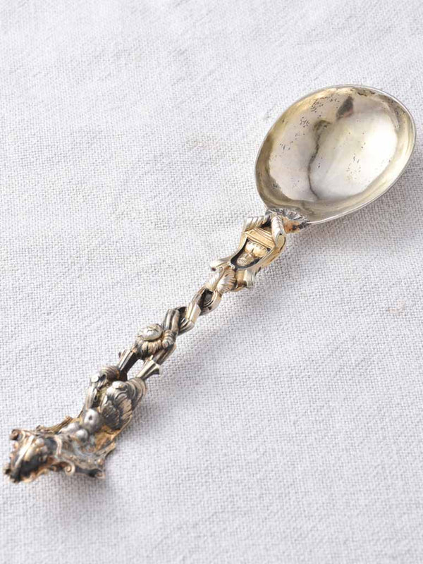 Exquisite aged Poinçon silver serving spoon
