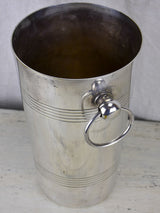 Tall silver plate Art Deco champagne bucket with handles