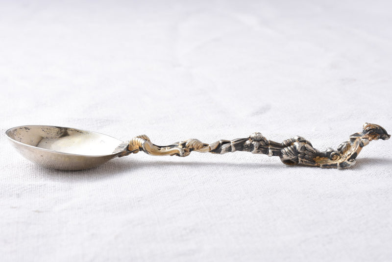 Vintage silver spoon with unique patina