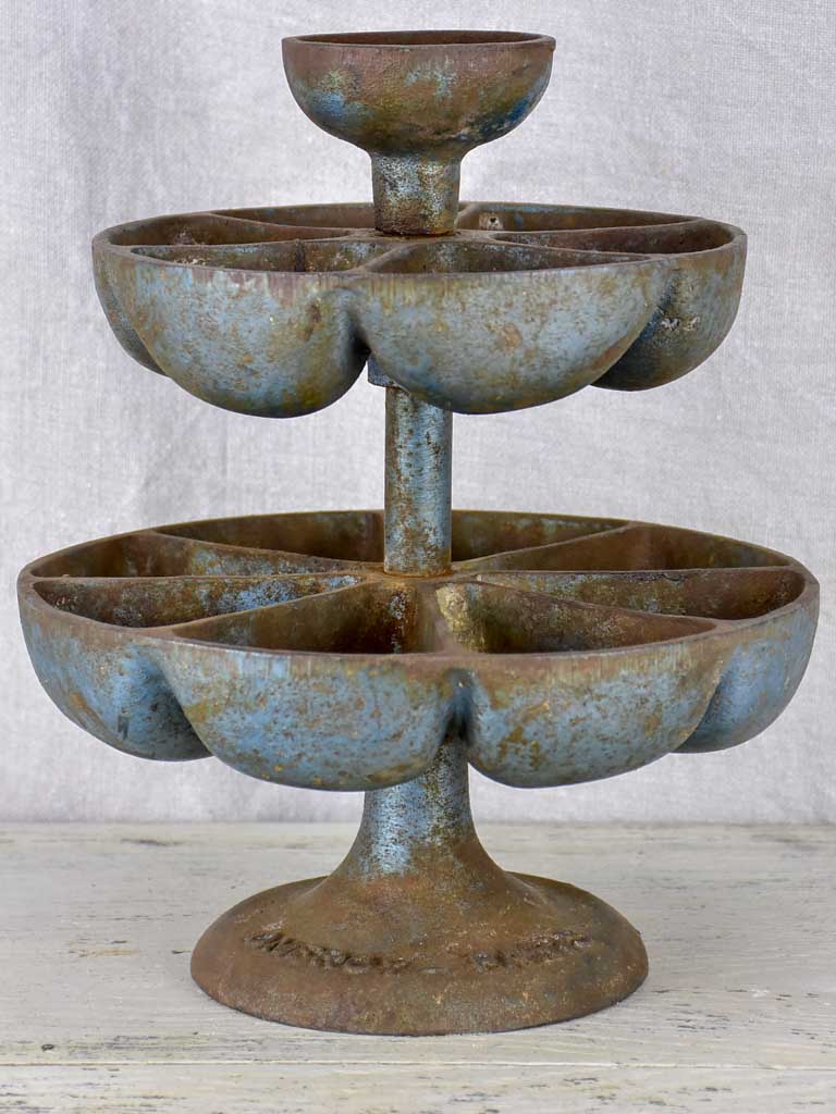 Antique French cast iron three tier presentation stand