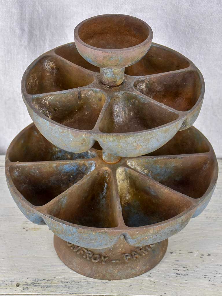 Antique French cast iron three tier presentation stand