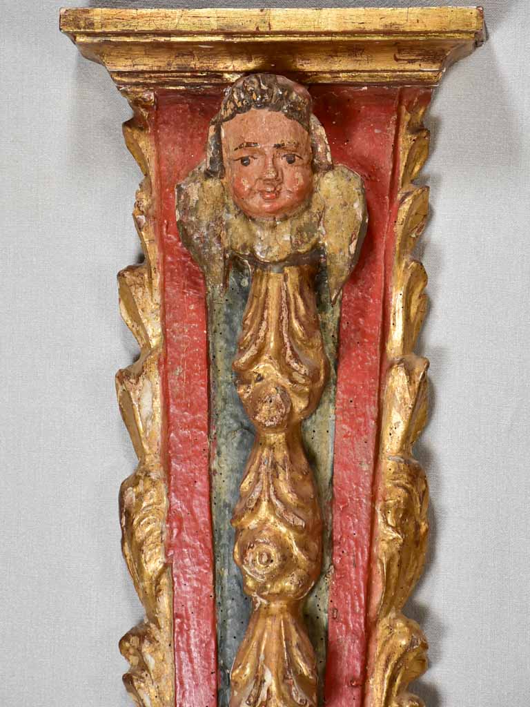 Pair of Spanish gilt boiserie column elements from a church 51¼"