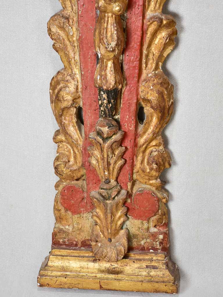 Pair of Spanish gilt boiserie column elements from a church 51¼"