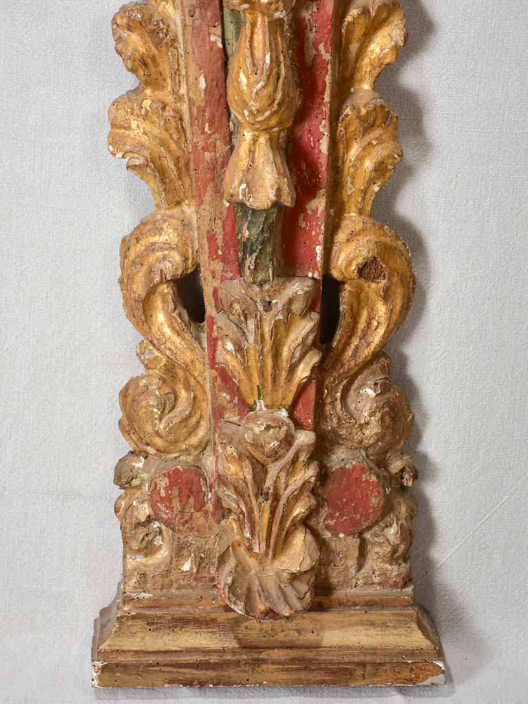 Pair of Spanish gilt boiserie column elements from a church 51¼"