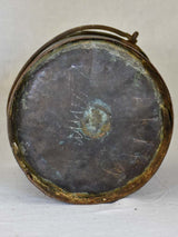 19th Century French copper winemaker's bucket with folded edge and burnt patina 13"