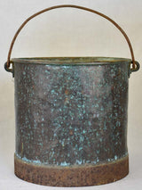 19th Century French copper winemaker's bucket with black / blue patina 9½"