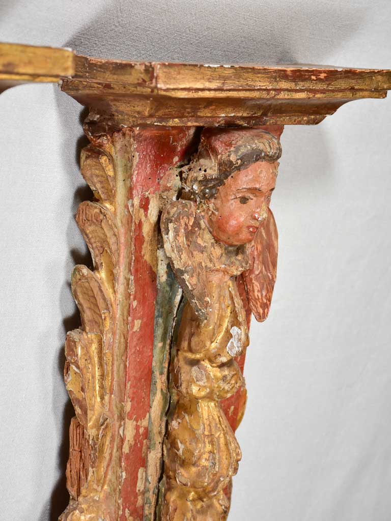 Pair of Spanish gilt boiserie column elements from a church 51¼"