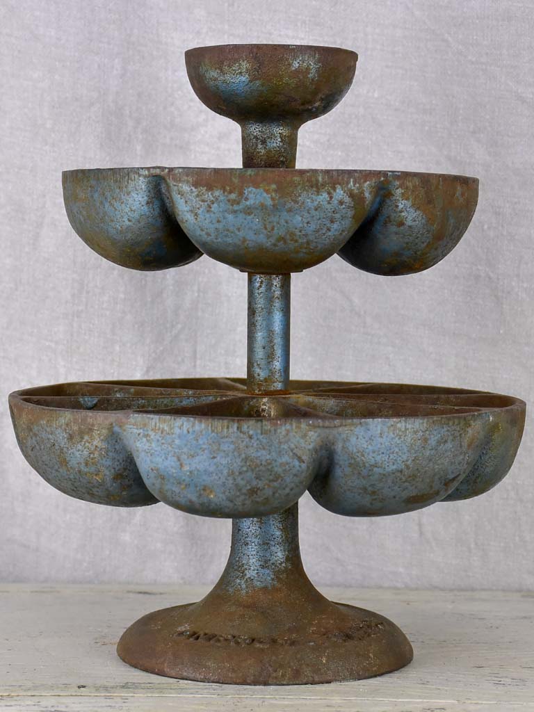 Antique French cast iron three tier presentation stand