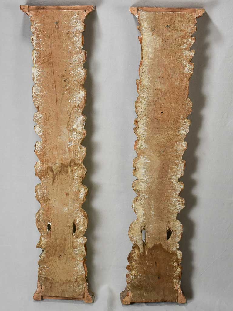 Pair of Spanish gilt boiserie column elements from a church 51¼"