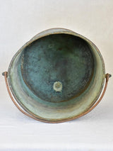 19th Century French copper winemaker's bucket with black / blue patina 9½"
