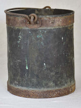 19th Century French copper winemaker's bucket with riveted collar 11¾"