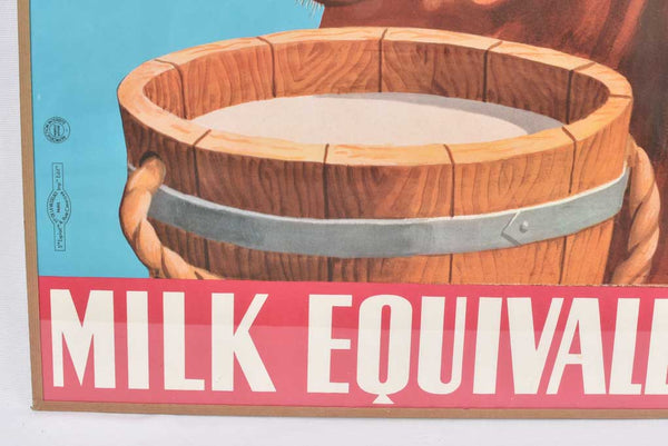 Vintage powdered milk advertising poster w/ cow - Emm. Gaillard 36¼" x 24½"