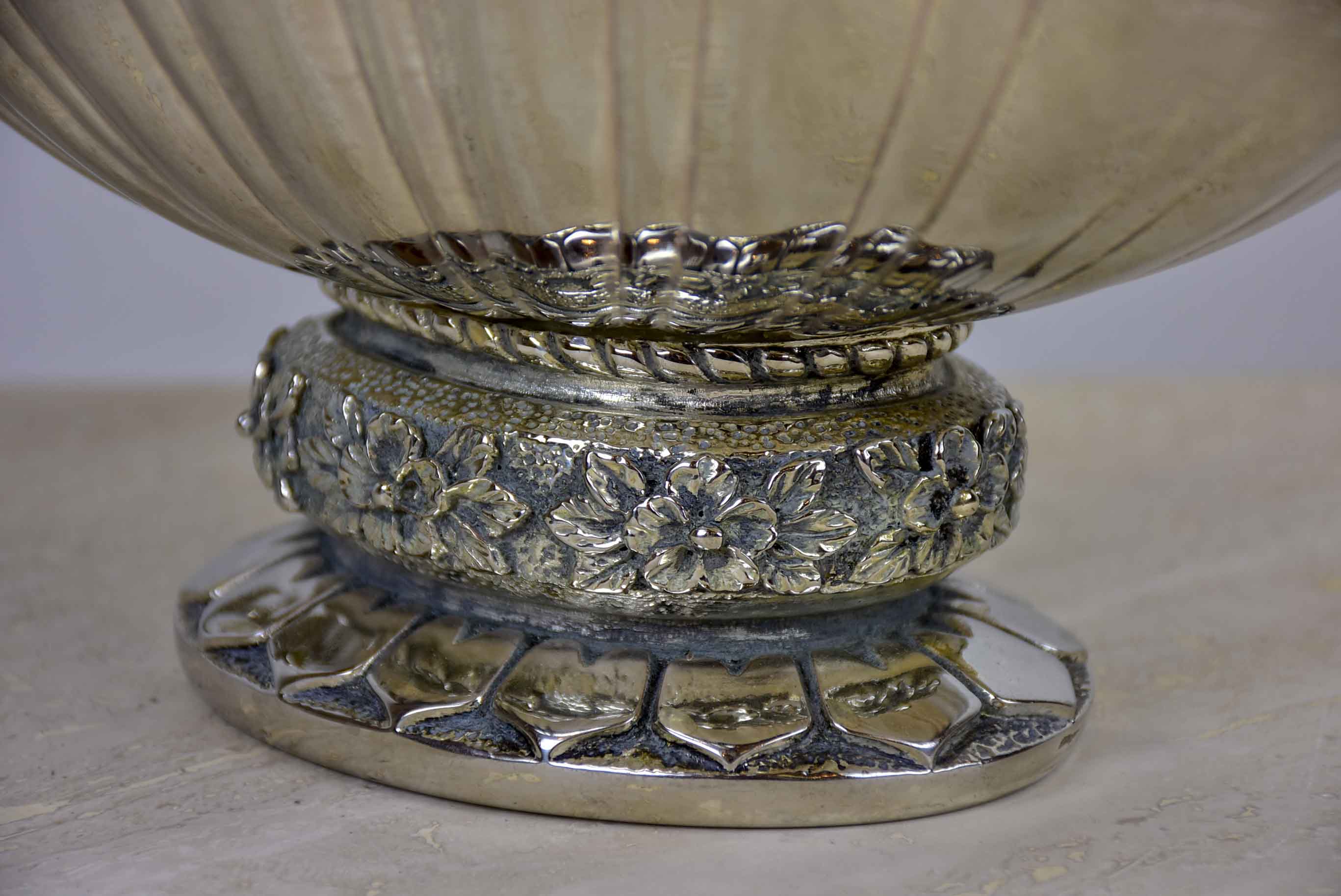 Antique French champagne bucket with elephant handles