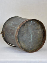 Tall 19th Century French copper winemaker's bucket with black patina 13½"