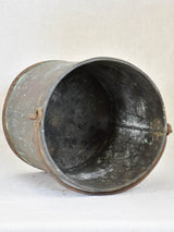 Tall 19th Century French copper winemaker's bucket with black patina 13½"