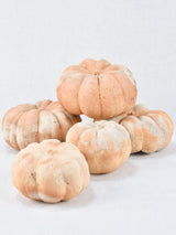 Set of five terracotta sculptures of pumpkins
