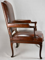 Large early 18th-century leather armchair
