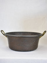 Broad French winemaker's copper with two handles 18½"
